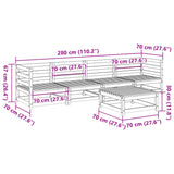 Set Divani da Giardino 5 pz in Legno Massello Abete Douglas