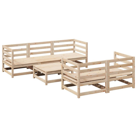 Set Divani da Giardino 6 pz in Legno Massello di Pino