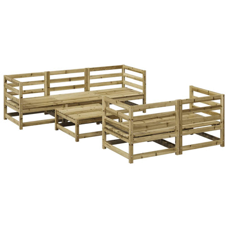 Set Divani da Giardino 6 pz in Legno Impregnato di Pino