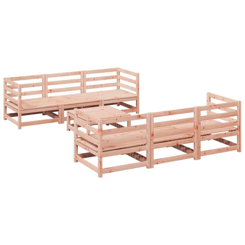 Set Divani da Giardino 7 pz in Legno Massello Abete Douglas