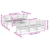 Set Divani da Giardino 7 pz in Legno Massello Abete Douglas