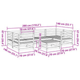 Set Divani da Giardino 7 pz in Legno Massello Abete Douglas