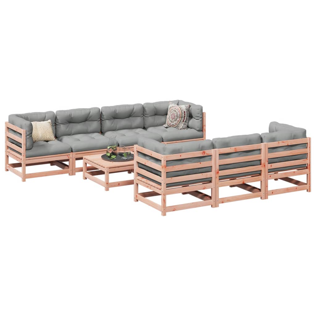 Set Divani da Giardino 8 pz in Legno Massello Abete Douglas