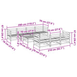 Set Divani da Giardino 8 pz in Legno Impregnato di Pino