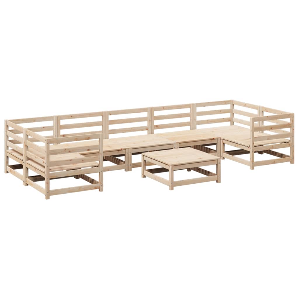 Set Divani da Giardino 8 pz in Legno Massello di Pino