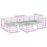 Set Divani da Giardino 8 pz in Legno Massello di Pino