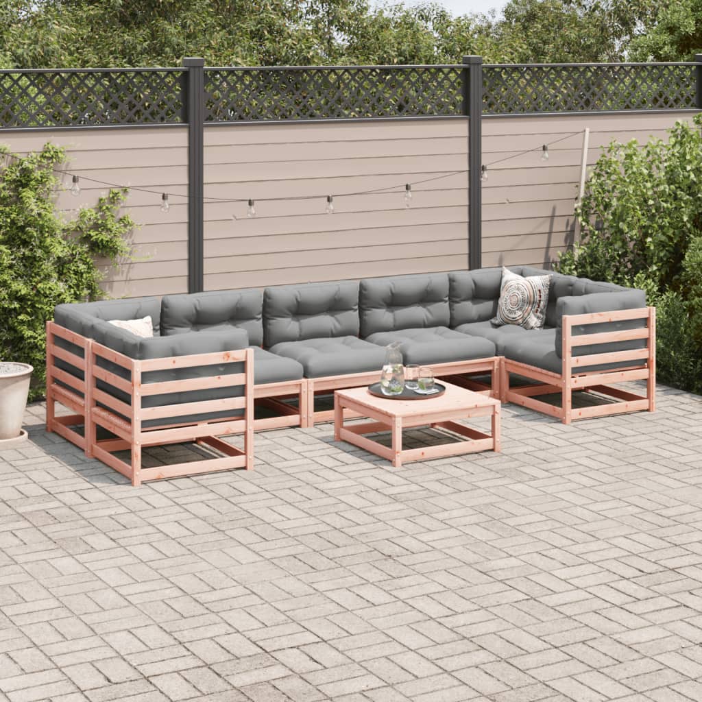 Set Divani da Giardino 8 pz in Legno Massello Abete Douglas