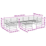 Set Divani da Giardino 8 pz in Legno Impregnato di Pino