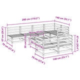 Set Divani da Giardino 8 pz in Legno Massello di Pino