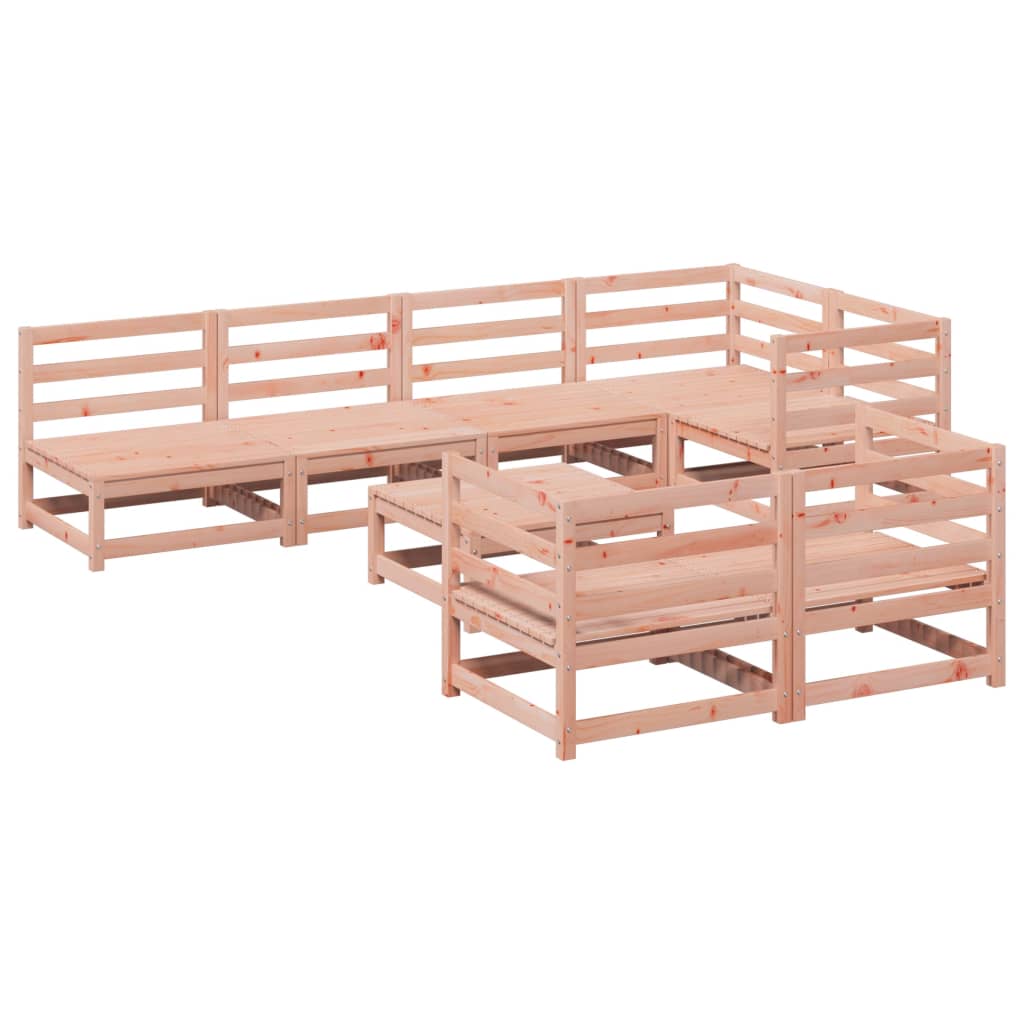 Set Divani da Giardino 8 pz in Legno Massello Abete Douglas