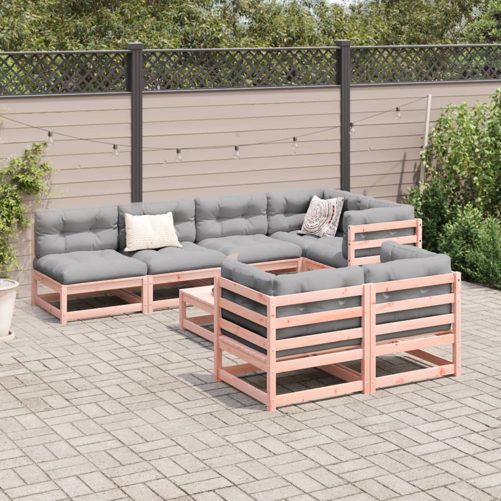 Set Divani da Giardino 8 pz in Legno Massello Abete Douglas