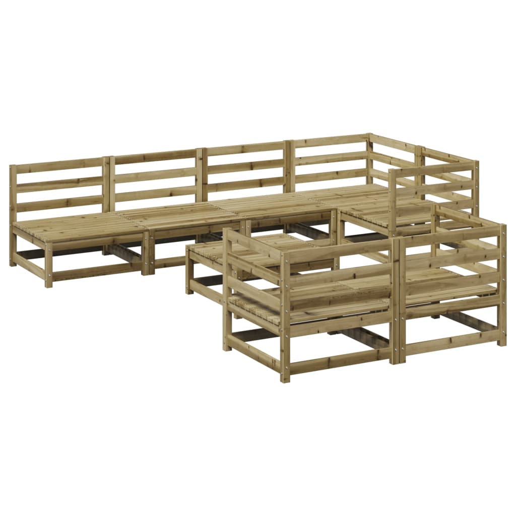 Set Divani da Giardino 8 pz in Legno Impregnato di Pino