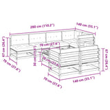 Set Divani Giardino 8 pz con Cuscini Marrone Cera Massello Pino