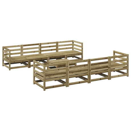 Set Divani da Giardino 9 pz in Legno Impregnato di Pino