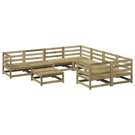 Set Divani da Giardino 9 pz in Legno Impregnato di Pino