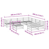 Set Divani da Giardino 9 pz in Legno Impregnato di Pino