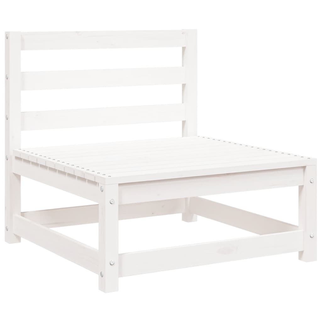 Set Salotto da Giardino 5 pz Bianco in Legno Massello di Pino