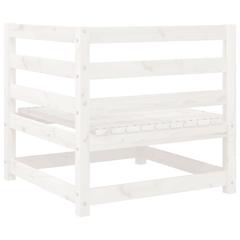 Set Salotto da Giardino 5 pz Bianco in Legno Massello di Pino