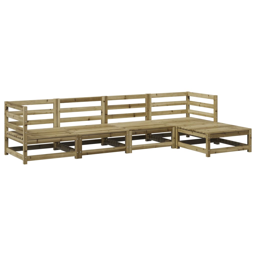 Set Divani da Giardino 5 pz in Legno Impregnato di Pino