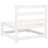 Set Divani da Giardino 6 pz Bianco in Legno Massello di Pino