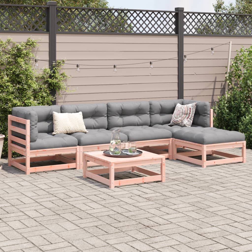 Set Divani da Giardino 6 pz in Legno Massello Abete Douglas