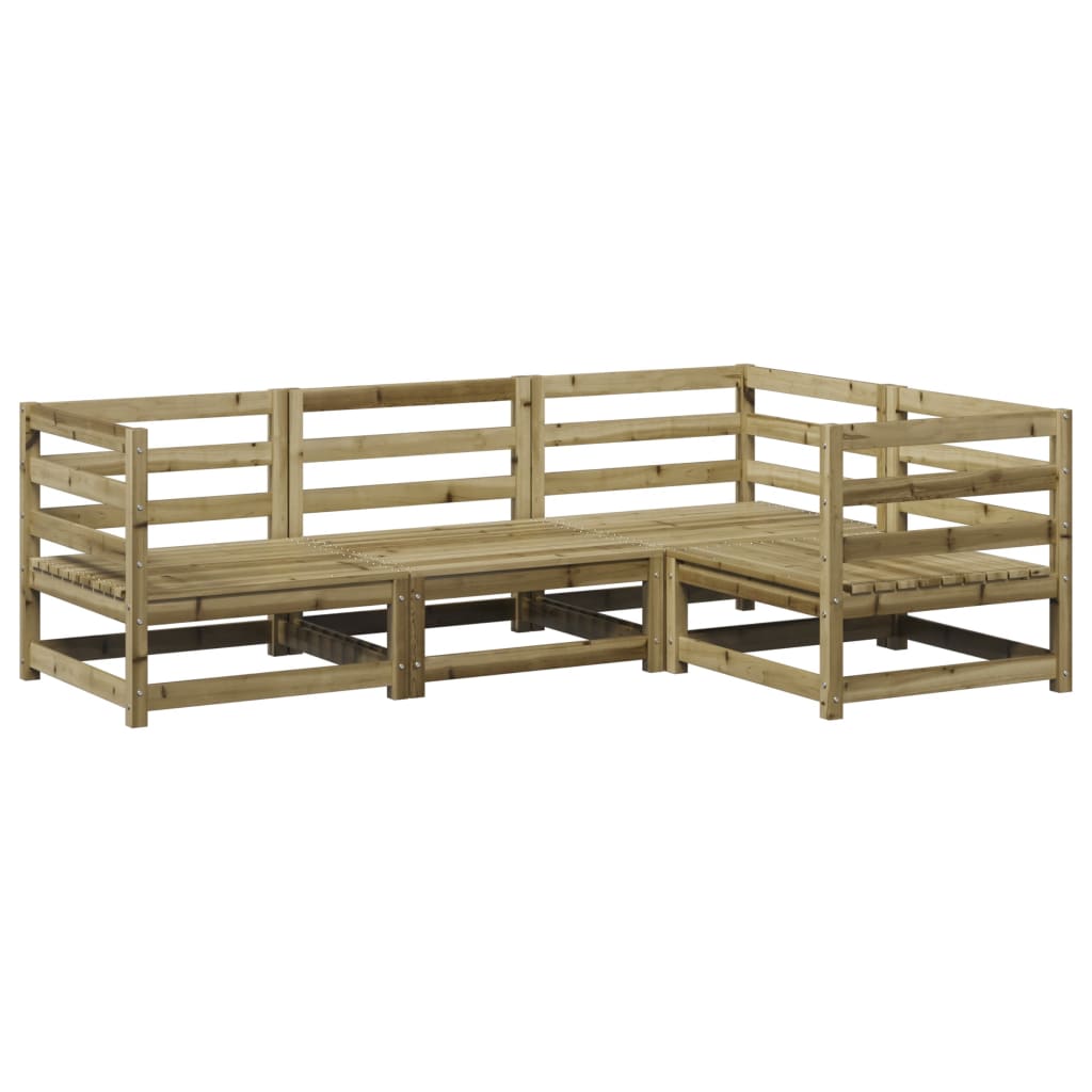 Set Divani da Giardino 4 pz in Legno Impregnato di Pino