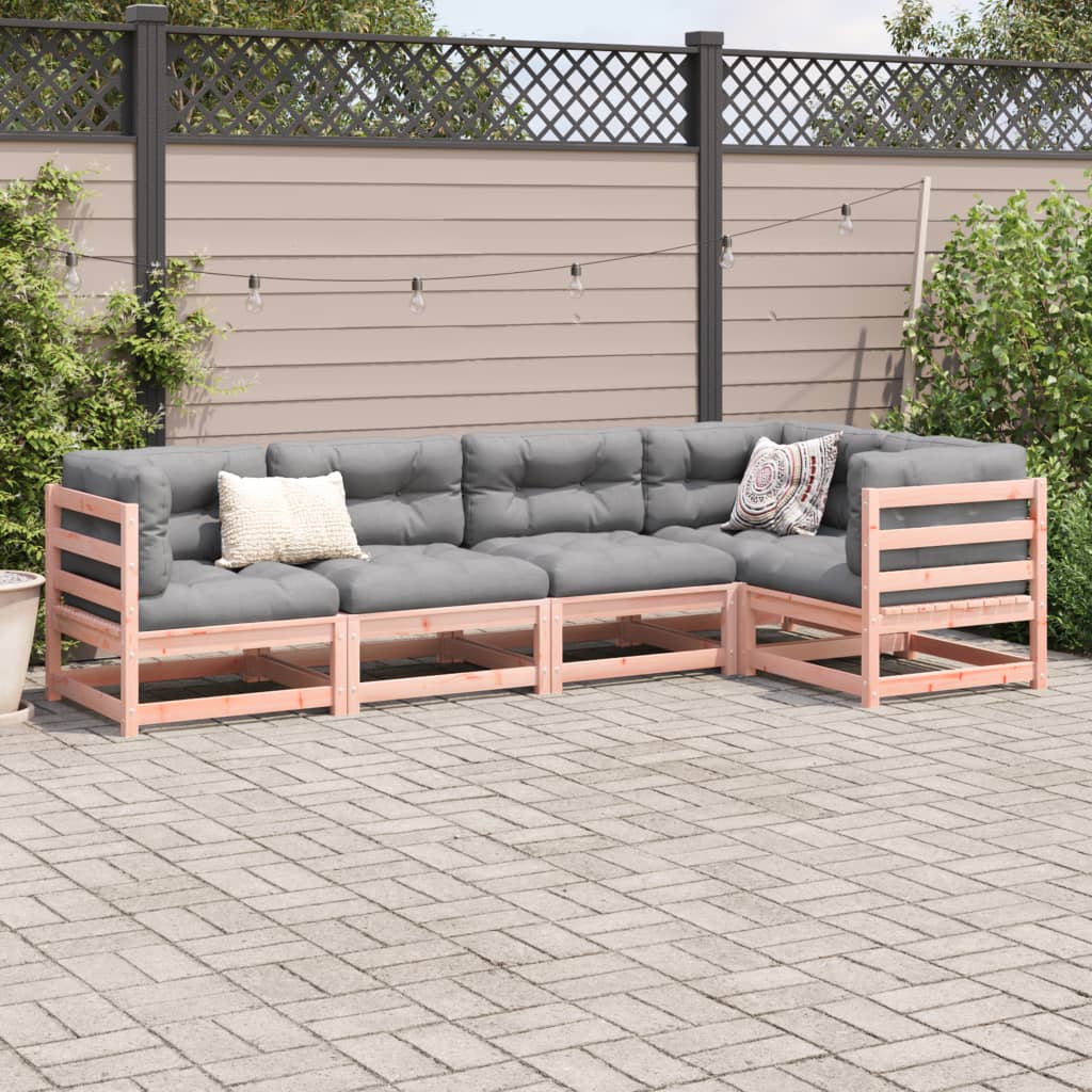 Set Divani da Giardino 5 pz in Legno Massello Abete Douglas