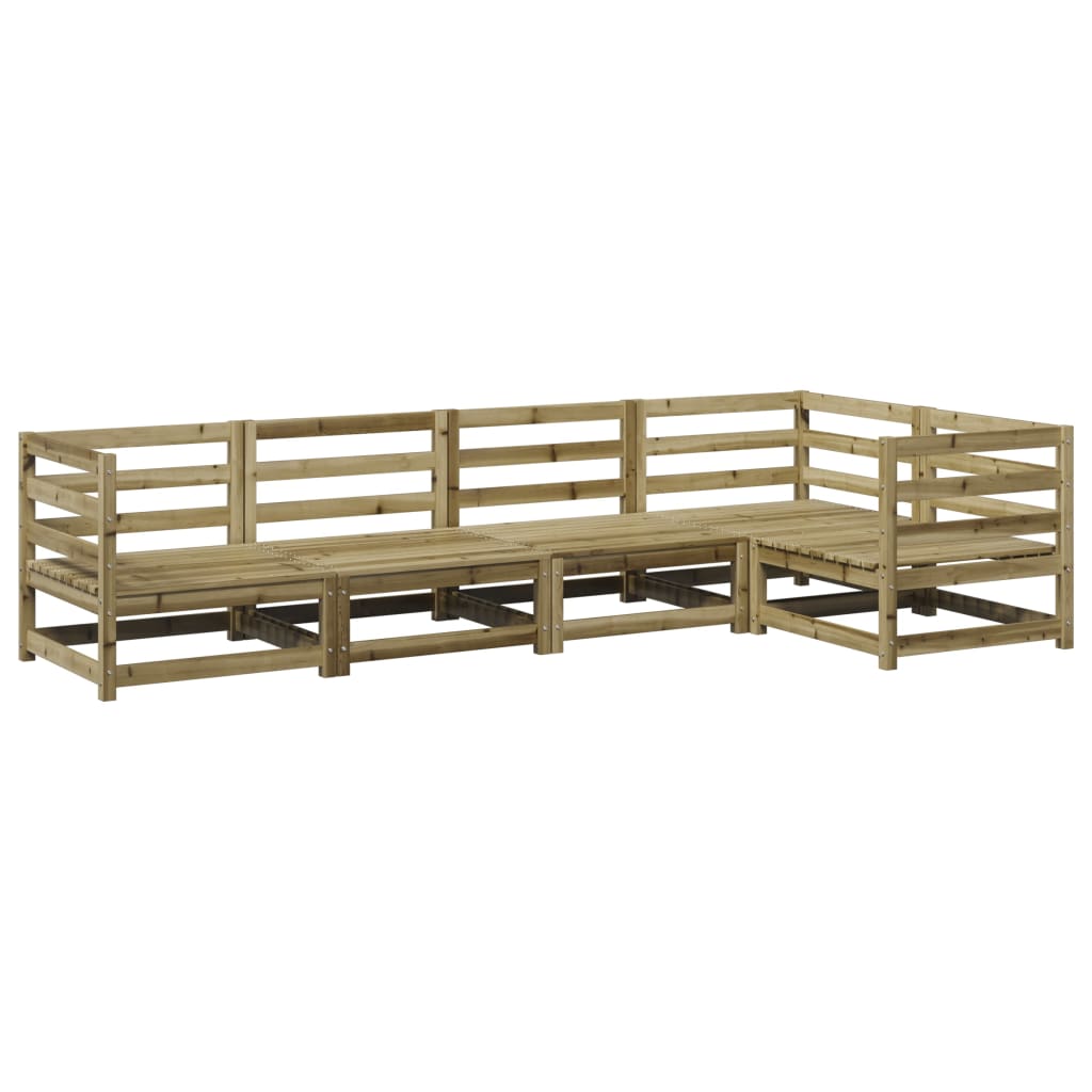 Set Divani da Giardino 5 pz in Legno Impregnato di Pino