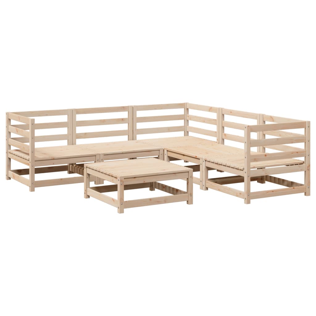 Set Divani da Giardino 6 pz in Legno Massello di Pino