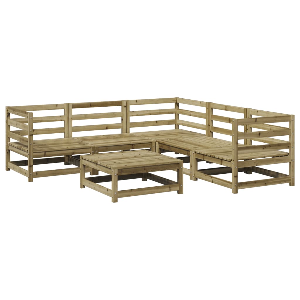 Set Divani da Giardino 6 pz in Legno Impregnato di Pino