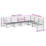 Set Divani da Giardino 6 pz in Legno Massello di Pino