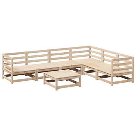 Set Divani da Giardino 7 pz in Legno Massello di Pino