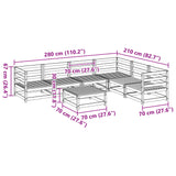 Set Divani da Giardino 7 pz in Legno Massello di Pino