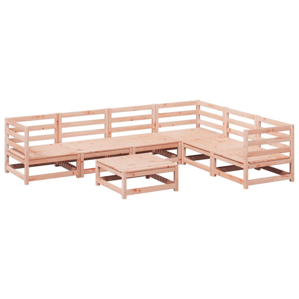 Set Divani da Giardino 7 pz in Legno Massello Abete Douglas