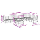 Set Divani da Giardino 8 pz Marrone Cera Legno Massello Pino