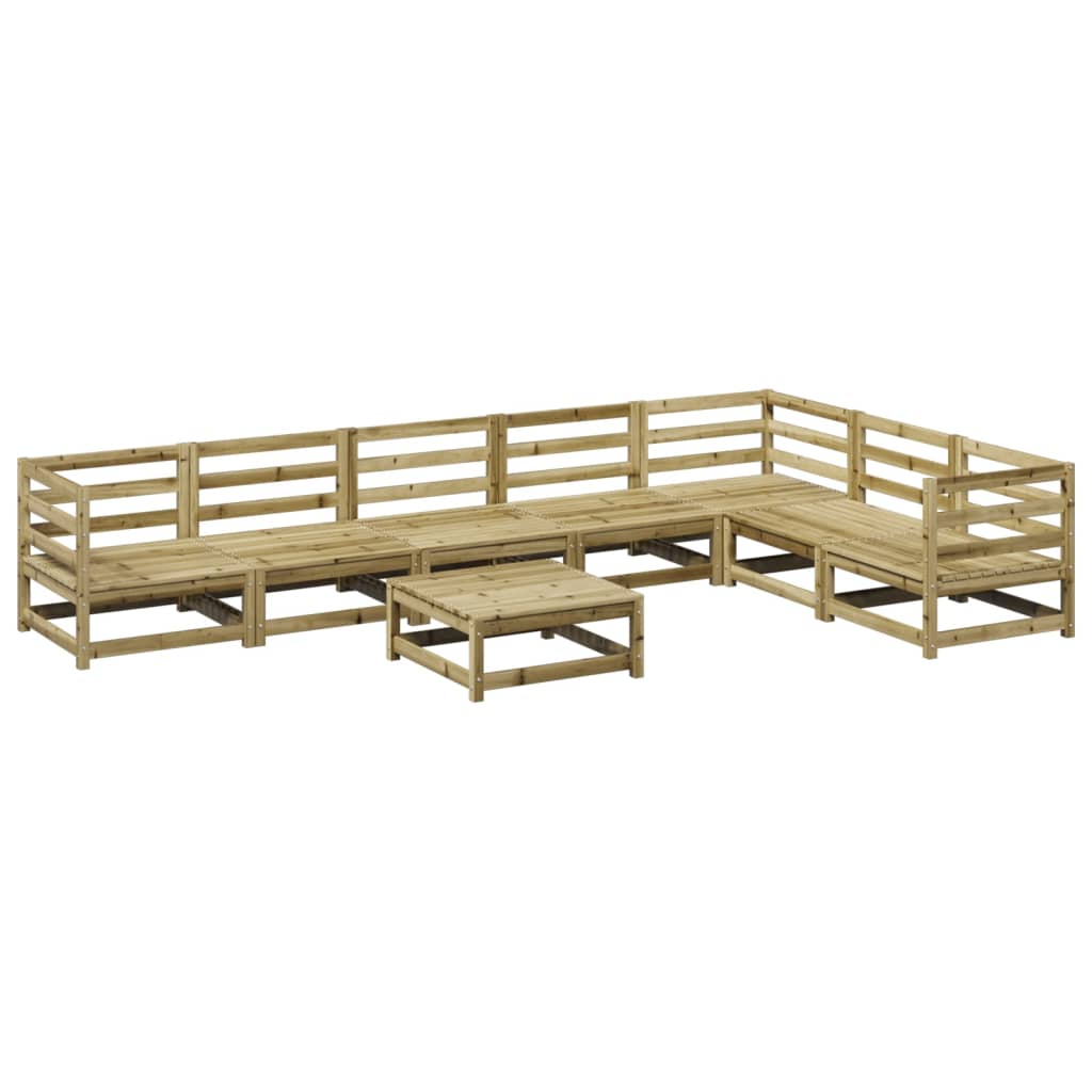 Set Divani da Giardino 8 pz in Legno Impregnato di Pino