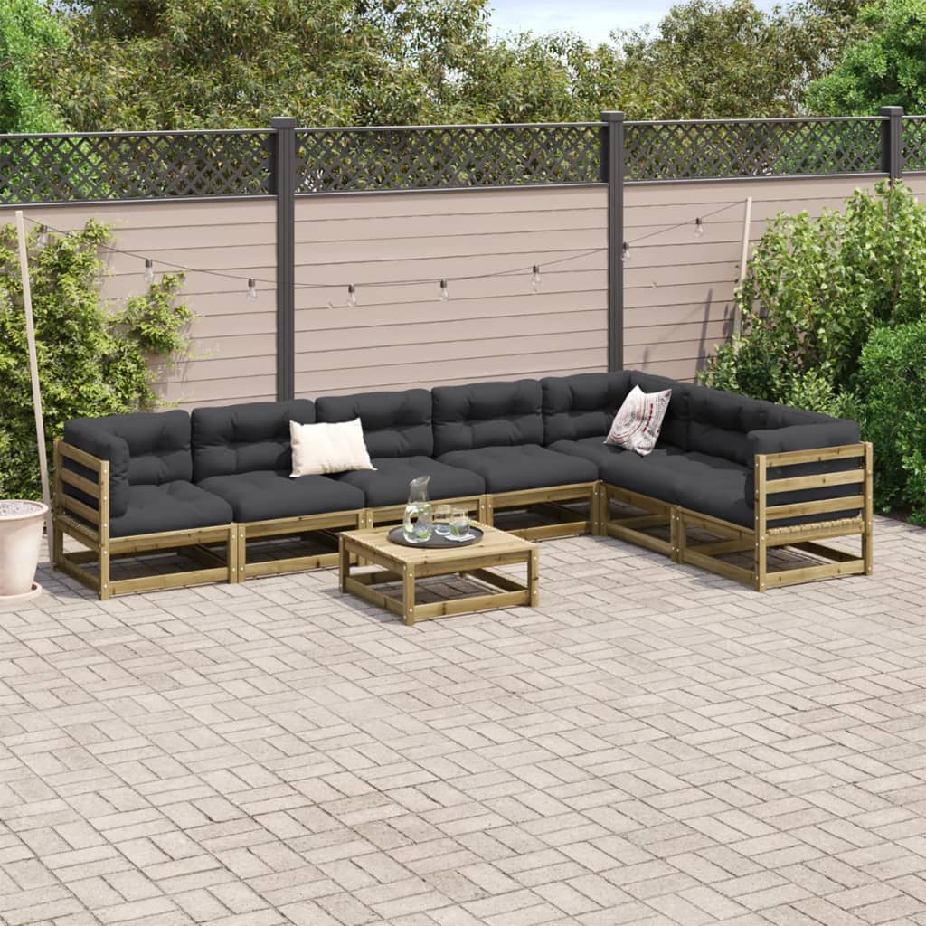 Set Divani da Giardino 8 pz in Legno Impregnato di Pino