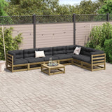 Set Divani da Giardino 8pz con Cuscini Legno Impregnato di Pino