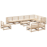 Set Divani da Giardino 11 pz in Legno Massello di Pino