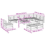 Set Divani da Giardino 11 pz in Legno Massello di Pino