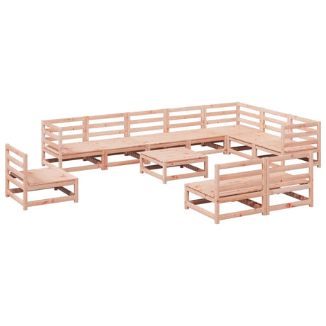 Set Divani da Giardino 11 pz in Legno Massello Abete Douglas