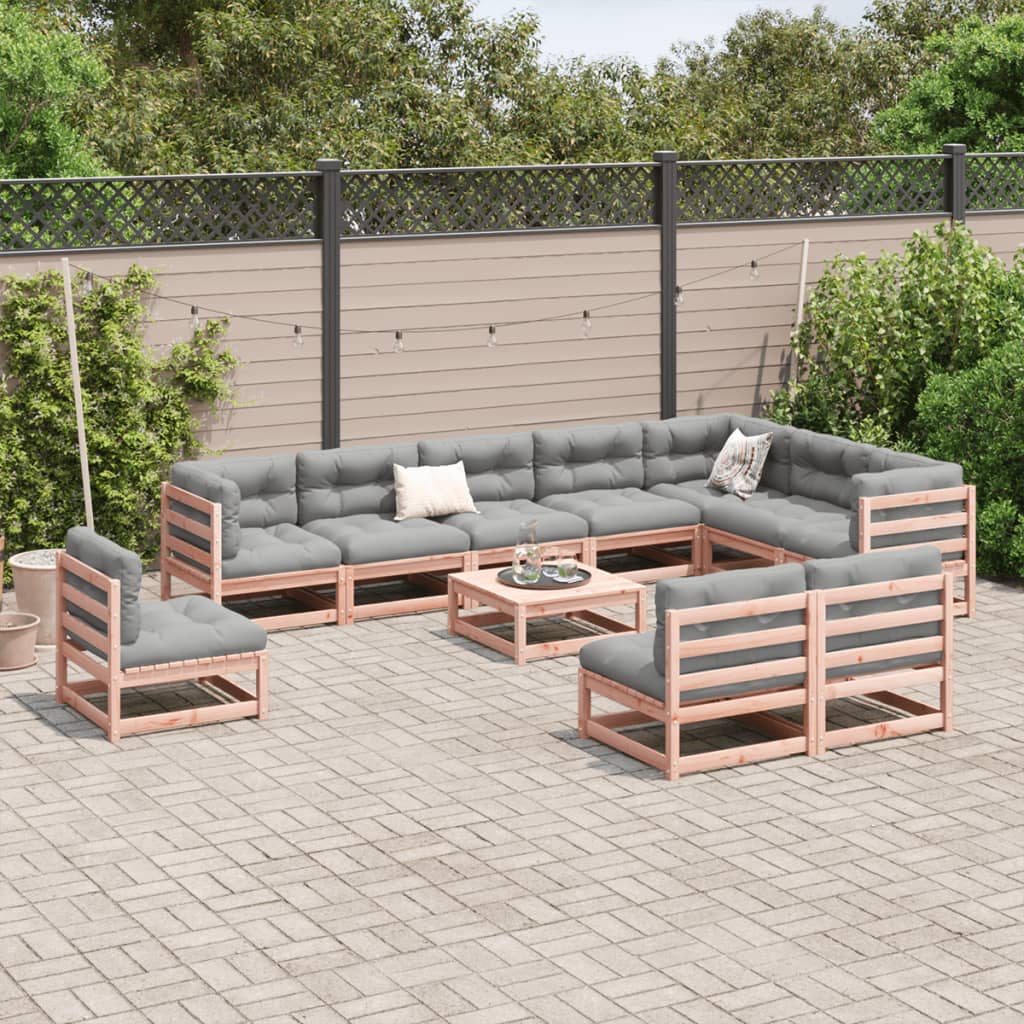 Set Divani da Giardino 11 pz in Legno Massello Abete Douglas