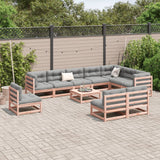 Set Divani da Giardino 11 pz in Legno Massello Abete Douglas