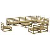 Set Divani da Giardino 11 pz in Legno Impregnato di Pino