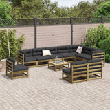 Set Divani da Giardino 11 pz in Legno Impregnato di Pino