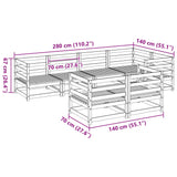 Set Divani da Giardino 7 pz in Legno Massello di Pino