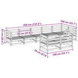 Set Divani da Giardino 8 pz in Legno Massello di Pino