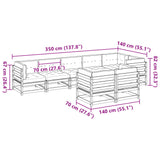 Set Divani da Giardino 8 pz con Cuscini Legno Massello di Pino