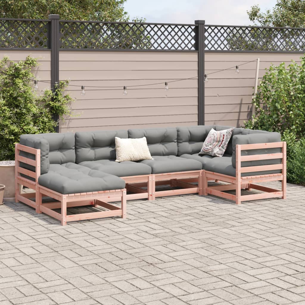 Set Divani da Giardino 6 pz in Legno Massello Abete Douglas