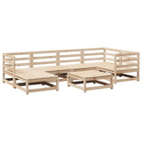 Set Divani da Giardino 7 pz in Legno Massello di Pino